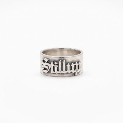 gothic old english name ring