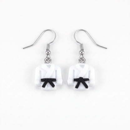 personalized martial art stud dangle earrings