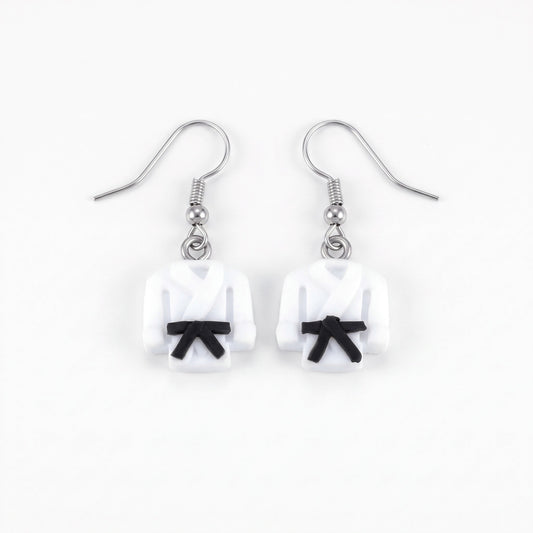 personalized martial art stud dangle earrings