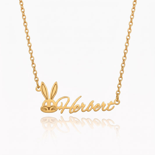 personalized easter bunny necklace with name