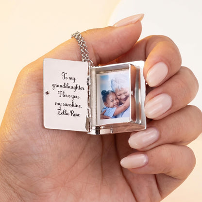 Personalized Photo Album Locket Necklace with Engraving photo 9