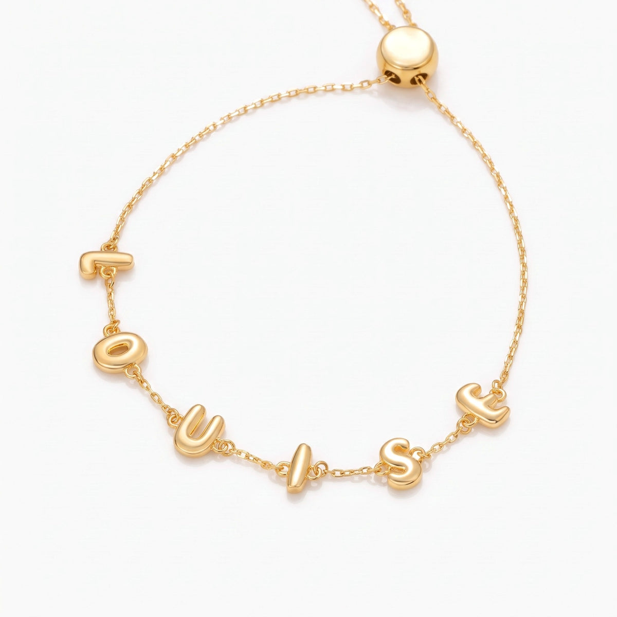custom 3d bubble letter name bracelet