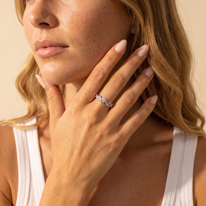 Personalized Twist Band Birthstone Ring