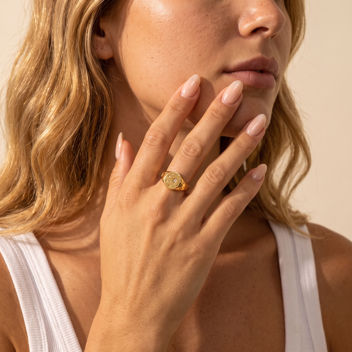 Orion Star Engraved Ring with Personalized Birthstone