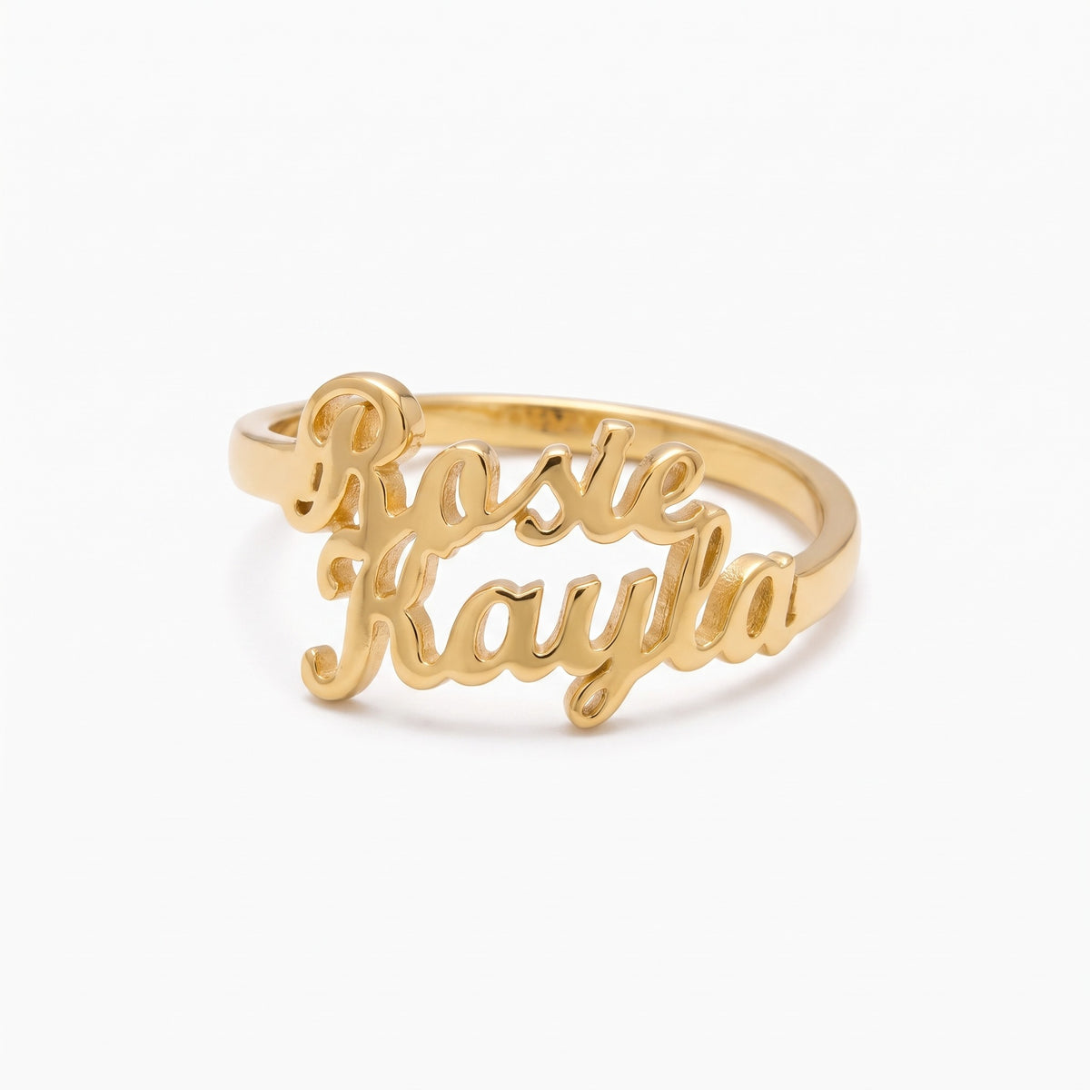 personalized double name ring