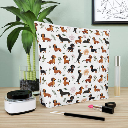 Dachshund Print Cotton Cosmetic Bag/Makeup Organizer/Toiletry Bag