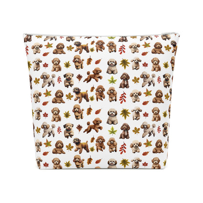 Poodle Print Cotton Cosmetic Bag/Makeup Travel Pouch