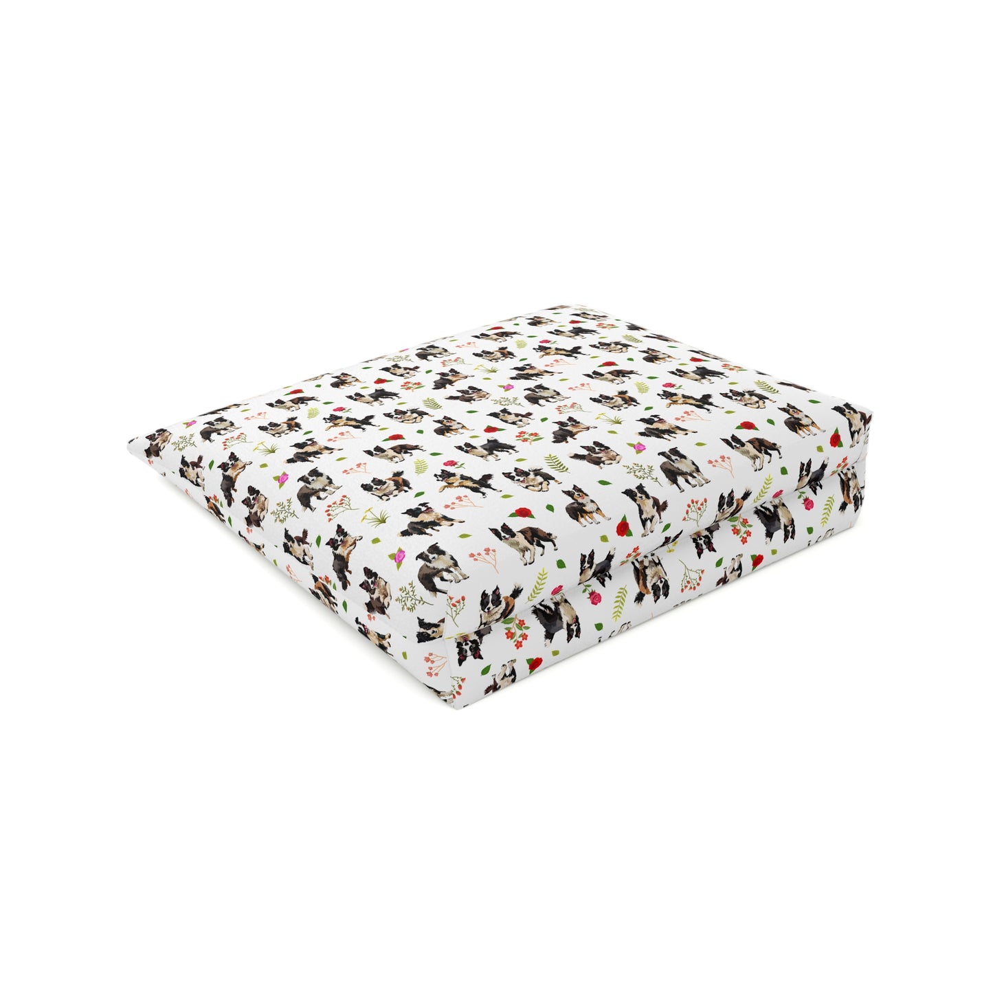 Border Collie Print Cotton Cosmetic Bag/Makeup Travel Pouch