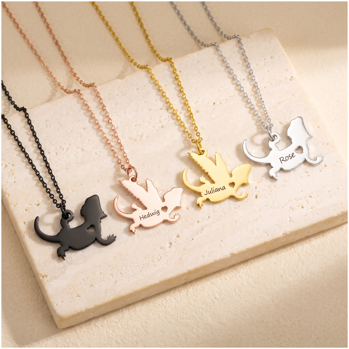 Personalized Bearded Dragon Necklace