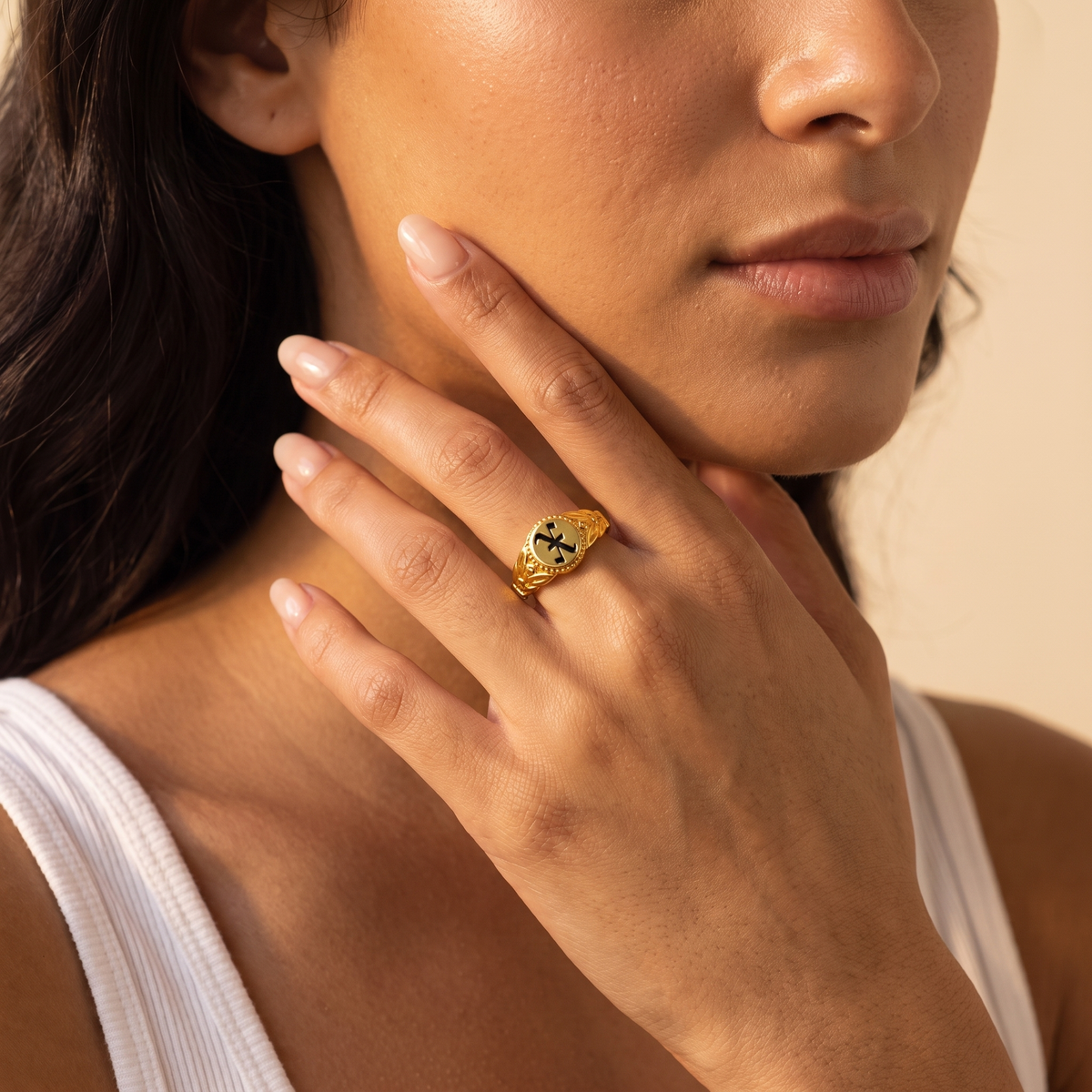 Custom Initial Delicate Signet Ring