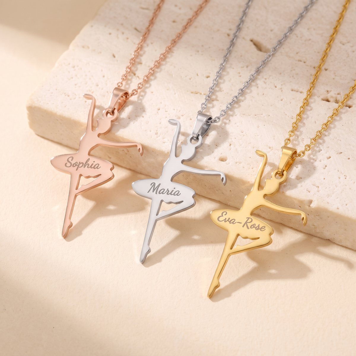 Custom Name Ballerina Silhouette Necklace
