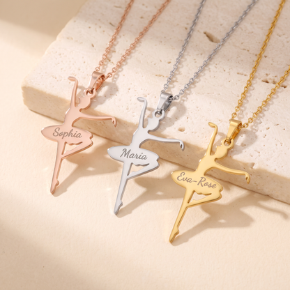 Custom Name Ballerina Silhouette Necklace