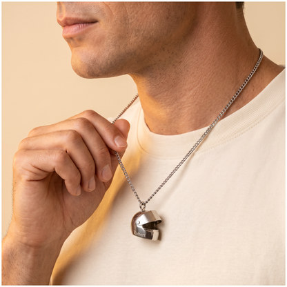 Custom Engraved Motorcycle Helmet Necklace
