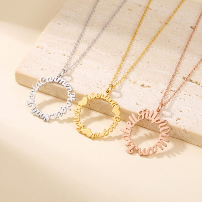 Personalized Minimalist Circle Name Necklace