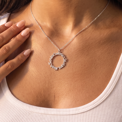 Personalized Minimalist Circle Name Necklace