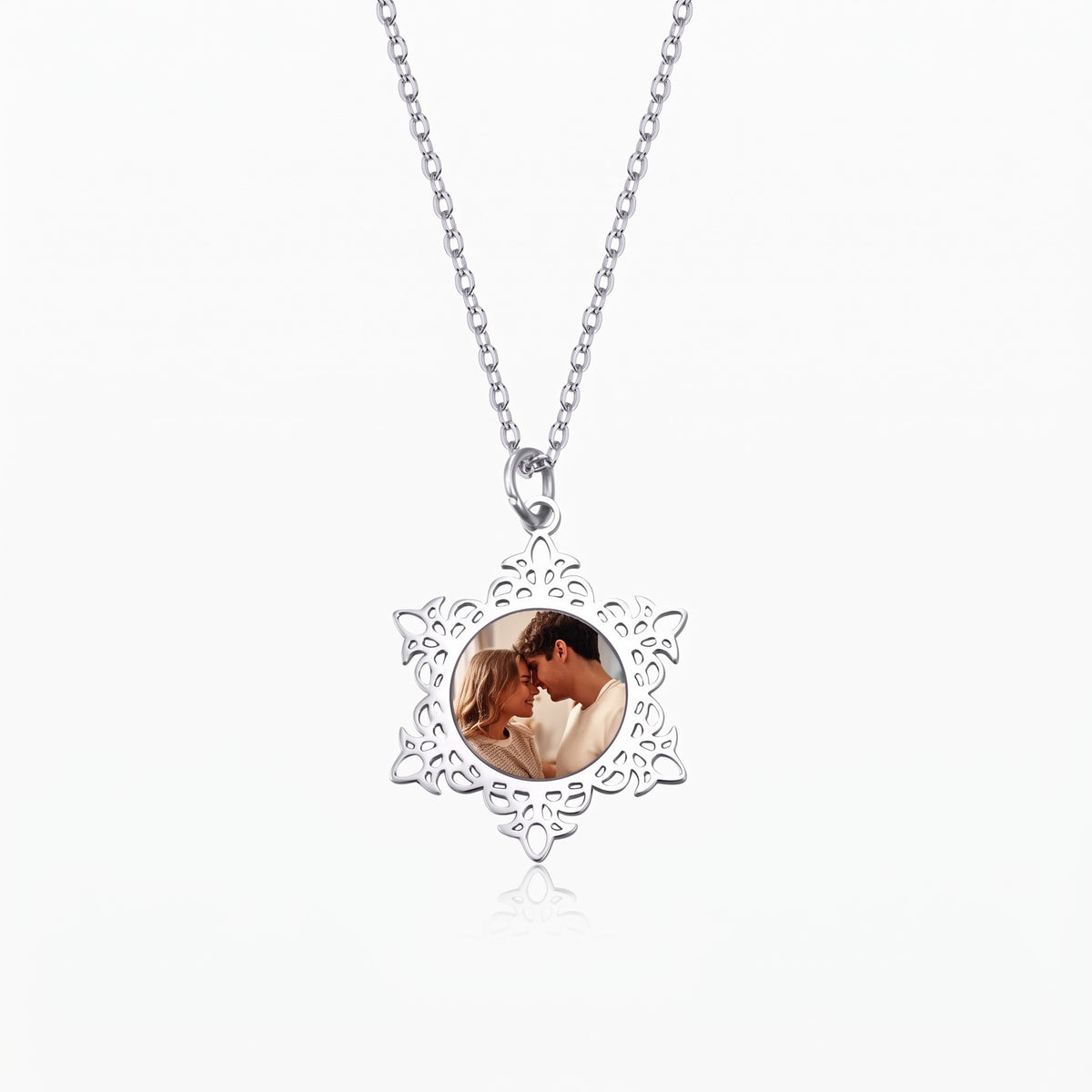 custom photo snowflake necklace