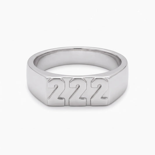 custom signet ring with name angel number or year