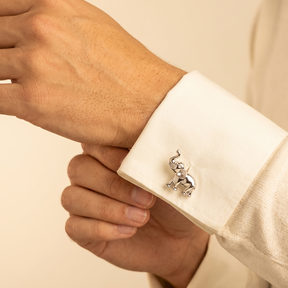 Silver Elephant Cufflinks
