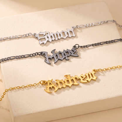 Personalized Gothic Name Necklace