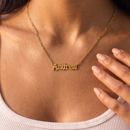 Personalized Gothic Name Necklace