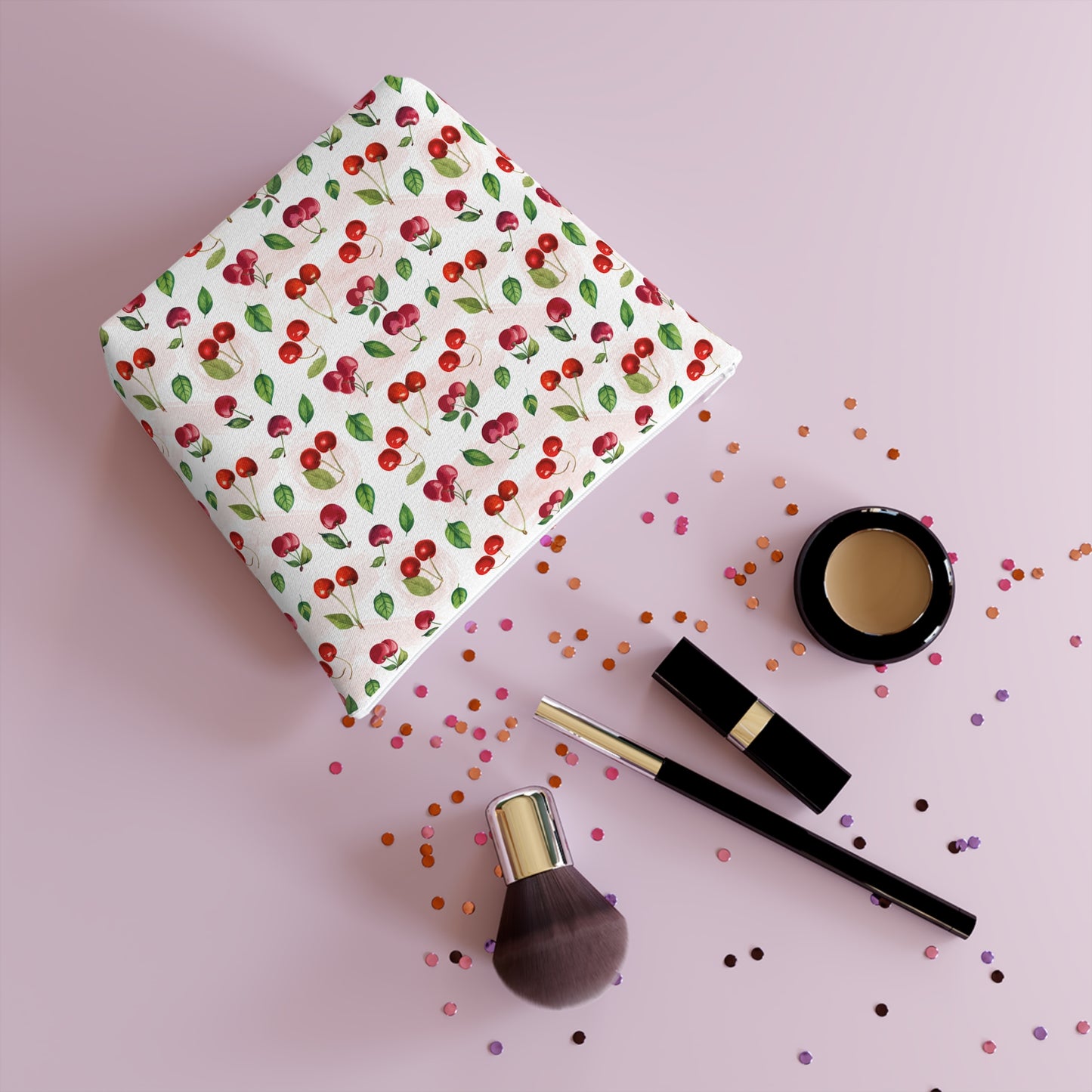 Cherry Print Cotton Cosmetic Bag/Makeup Travel Pouch