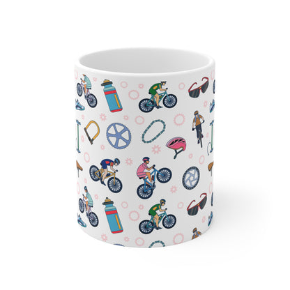 Biking Inspired Print 11oz Ceramic Mug