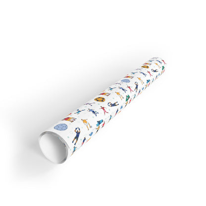 Football Soccer Print Gift Wrapping Paper Roll