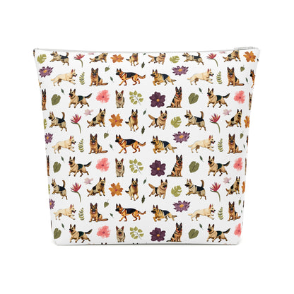 German Shepherd Print Cotton Cosmetic Bag/Makeup Organizer & Travel Pouch