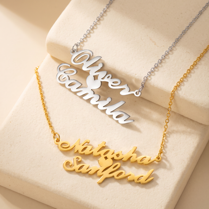 Personalized Double Layer Names Necklace