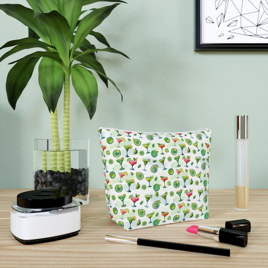 Margarita Cocktail Print Cotton Cosmetic Bag/Makeup Travel Pouch