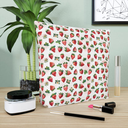 Strawberry Print Cotton Cosmetic Bag/Makeup Travel Pouch
