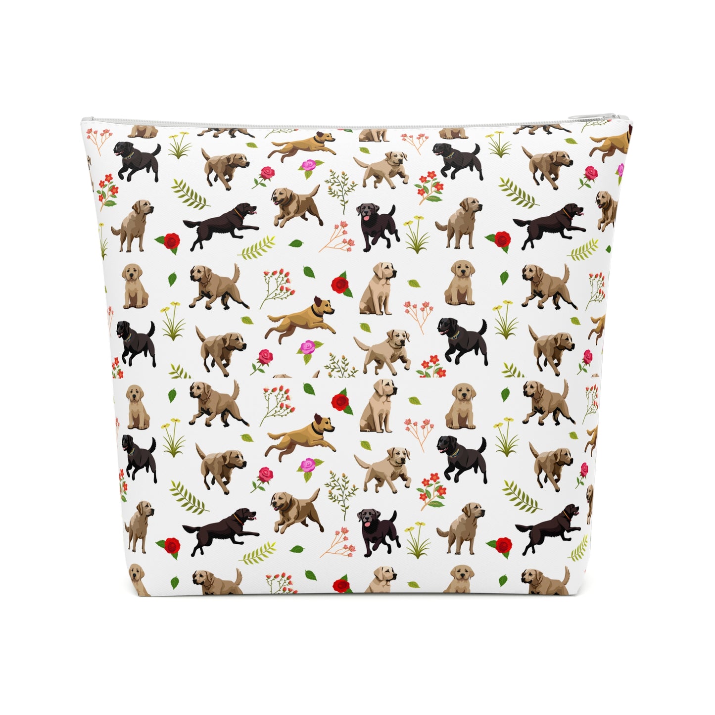 Labrador Print Cotton Cosmetic Bag/Makeup Organizer & Toiletry Bag