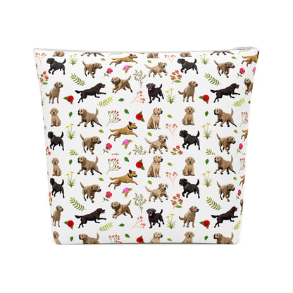 Labrador Print Cotton Cosmetic Bag/Makeup Organizer & Toiletry Bag