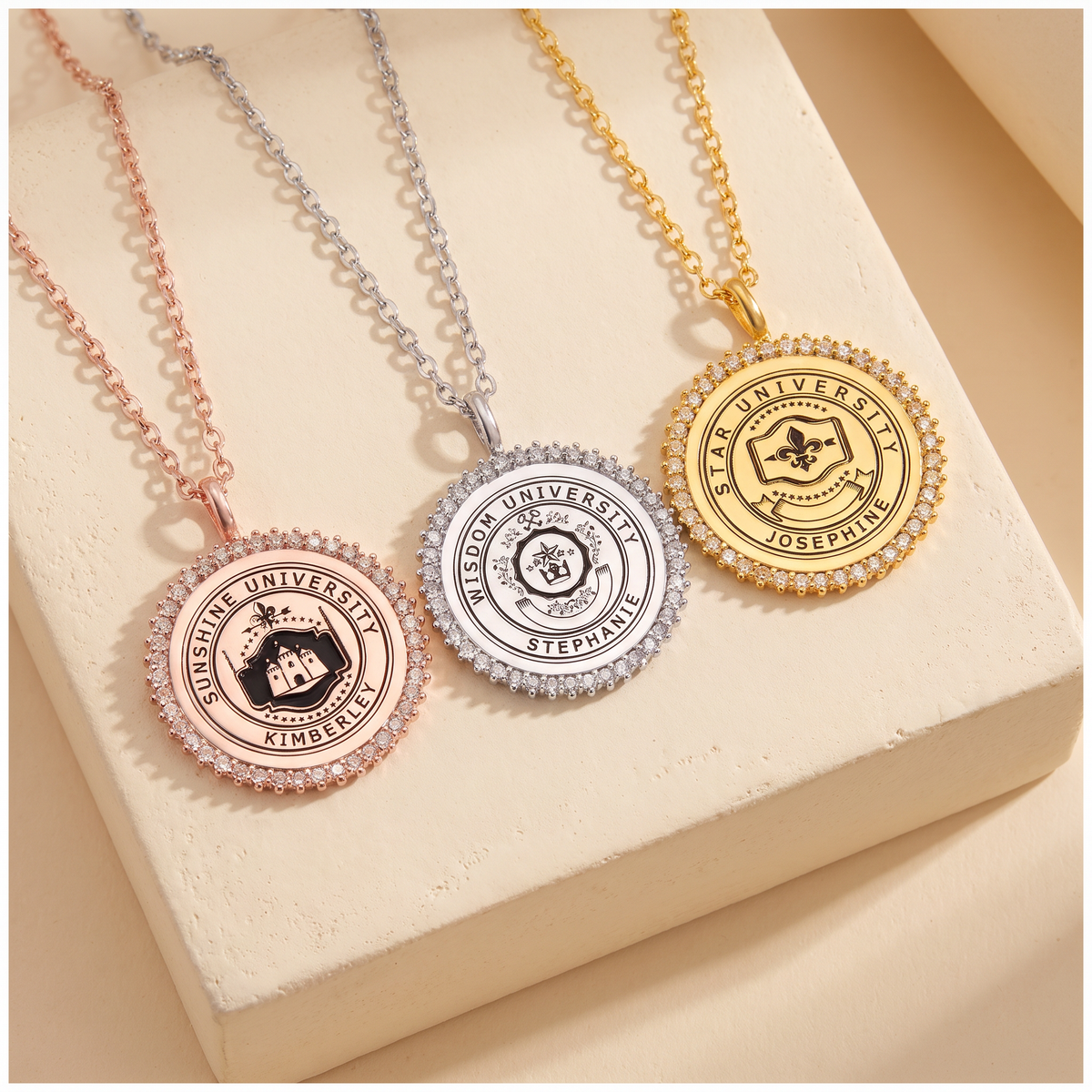 Graduation Necklace with Custom Logo & Engraving