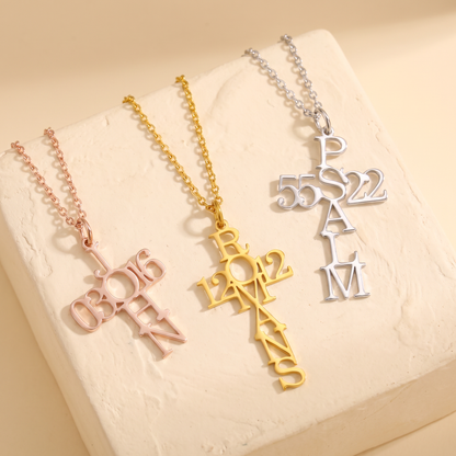 Bible Verse Cross Necklace