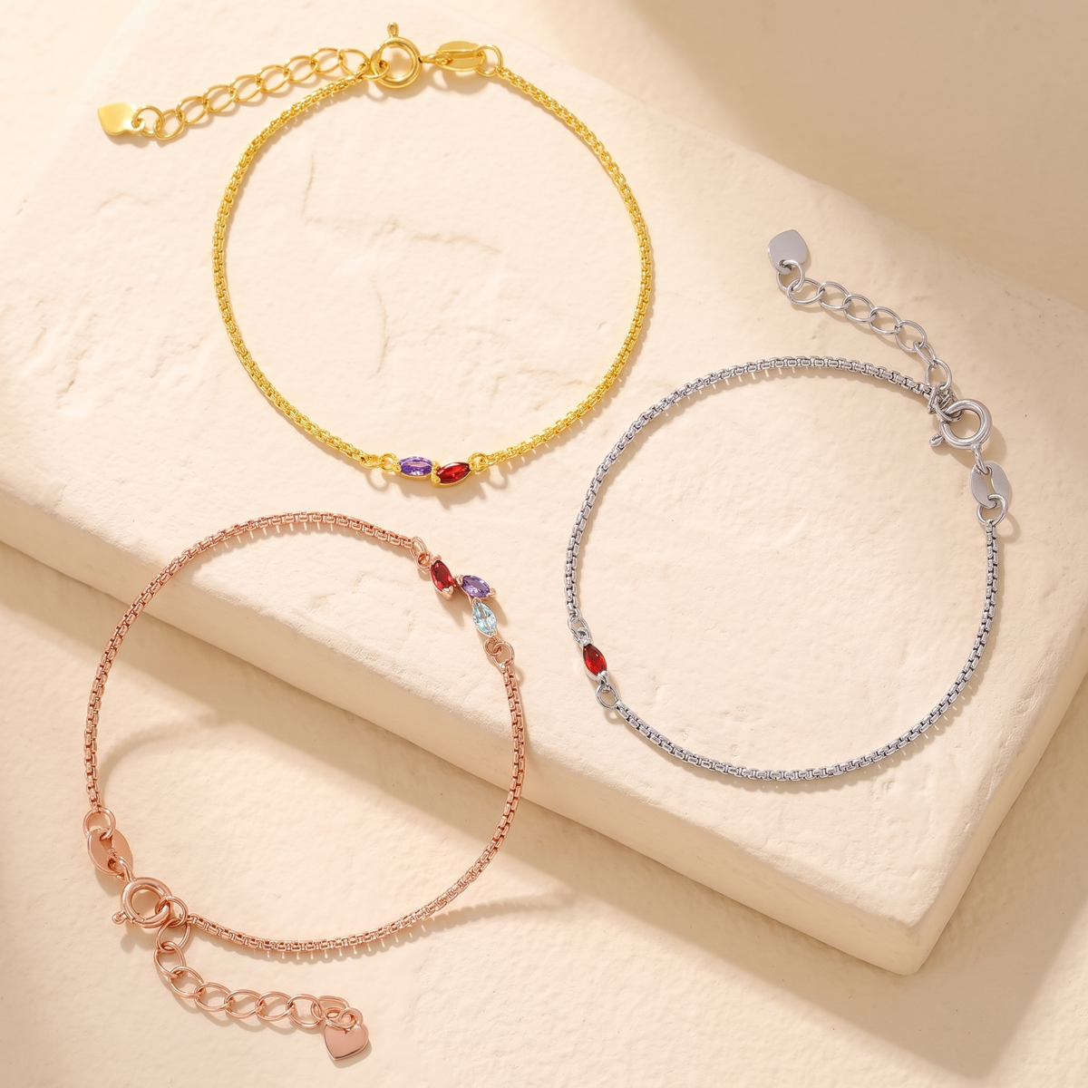 Marquise Birthstone Family Bracelet