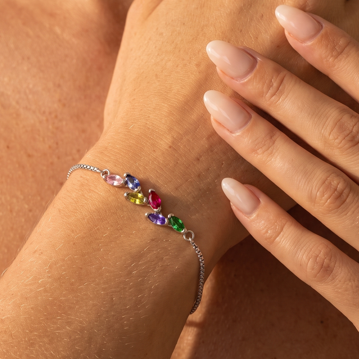 Marquise Birthstone Family Bracelet