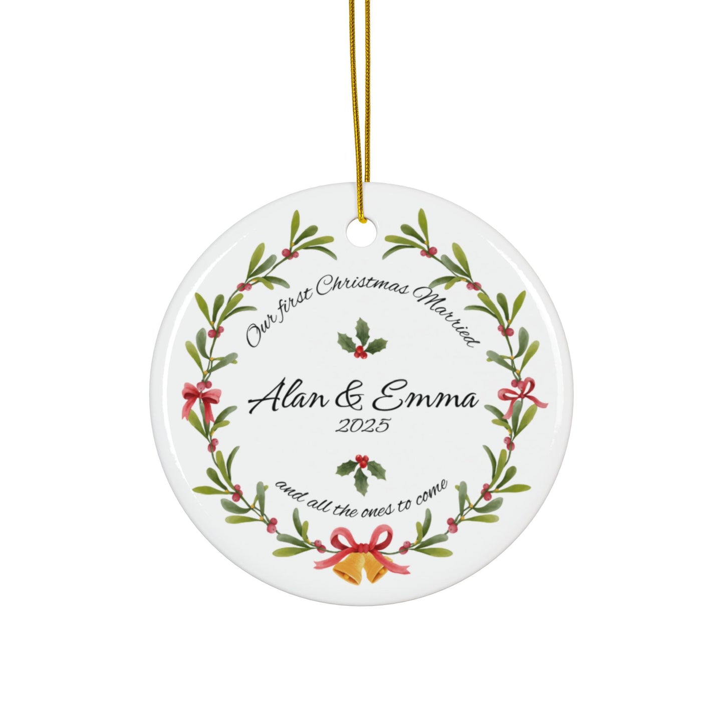 'Our First Christmas Married' Personalized Christmas Tree Ornaments