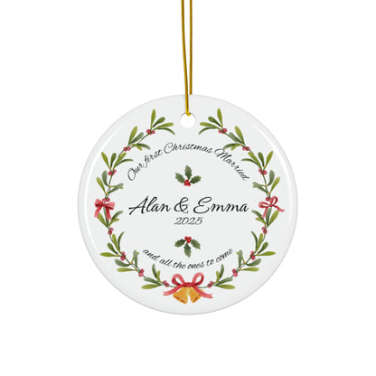 'Our First Christmas Married' Personalized Christmas Tree Ornaments