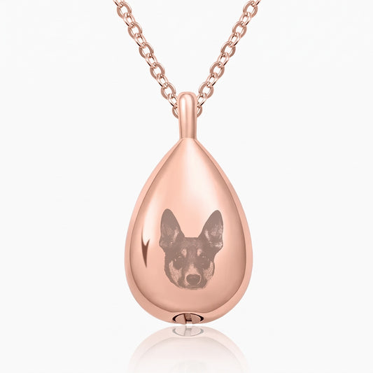 dog ashes necklace with personalized portrait