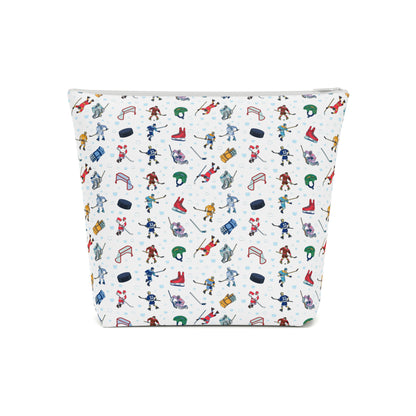 Ice Hockey Print Cotton Cosmetic Bag/Makeup Organizer/Travel Pouch