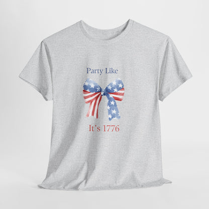"Party Like It's 1776" 4th of July Girly Graphic T-Shirt