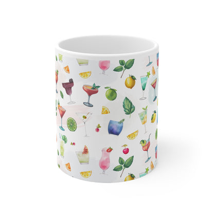 Cocktail Watercolor Print 11oz Ceramic Mug