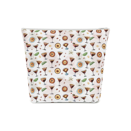 Espresso Martini Print Cotton Cosmetic Bag/Makeup Travel Pouch