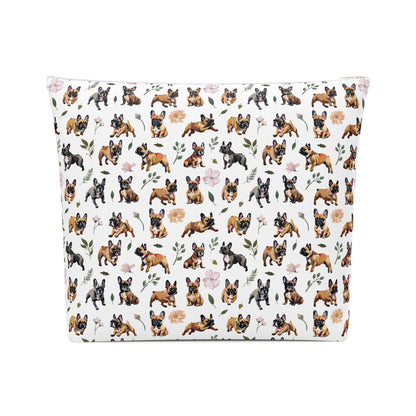 French Bulldog Print Cotton Cosmetic Bag/Makeup Organizer & Travel Pouch