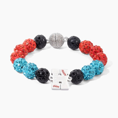 personalized rhinestone beaded baseball bracelet number initial name sport jewelry gift for baseball lovers