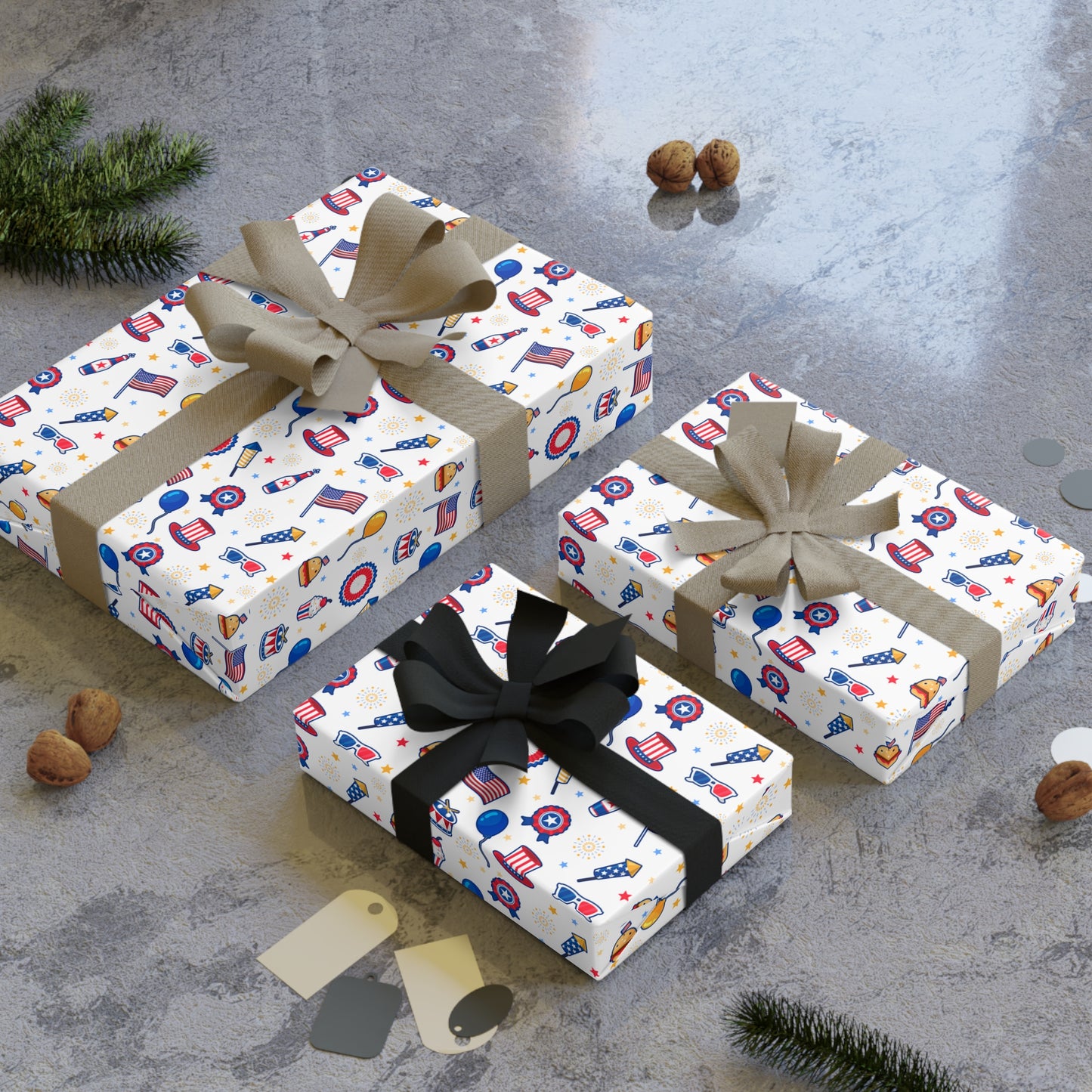 4th of July Print Gift Wrapping Paper Roll