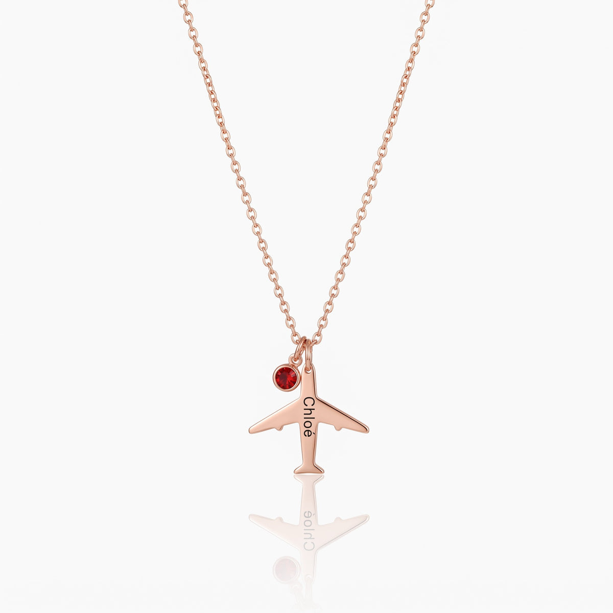 custom engraved airplane pendant necklace