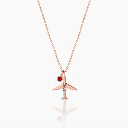 custom engraved airplane pendant necklace