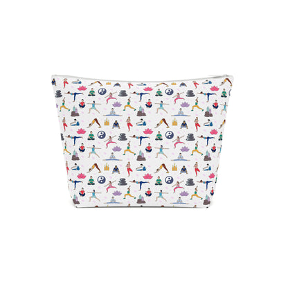 Yoga Print Cotton Cosmetic Bag/Makeup Organizer & Travel Pouch